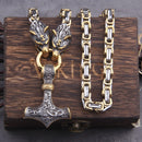 Colar Premium Martelo de Thor Acorrentado Inoxidavel Masculino