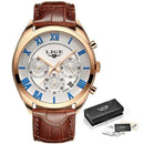 Relogio Masculino 2021 LIGE Top Men Couro - Universo Livre - lojauniversolivre.com