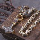 Colar Premium Martelo de Thor Acorrentado Inoxidavel Masculino