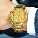 Relógio Masculino Super Luxo Gold Square - Universo Livre - lojauniversolivre.com