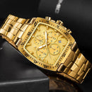 Relógio Masculino Super Luxo Gold Square - Universo Livre - lojauniversolivre.com