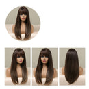 Peruca Wigs Human Realista Longa Lisa Front Lace