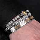Pulseira Bracelete Masculino Olho de Tigre Stone
