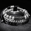 Pulseira Masculina Luxo Flower 3 em 1