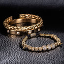 Pulseira Masculina Brilhantes Luxo Punk