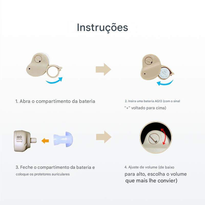 Aparelho Auditivo Invisivel Intra auricular ITE