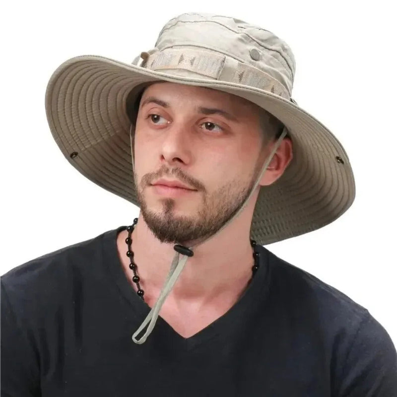Chapéu Masculino Aba Larga Proteção Solar UV