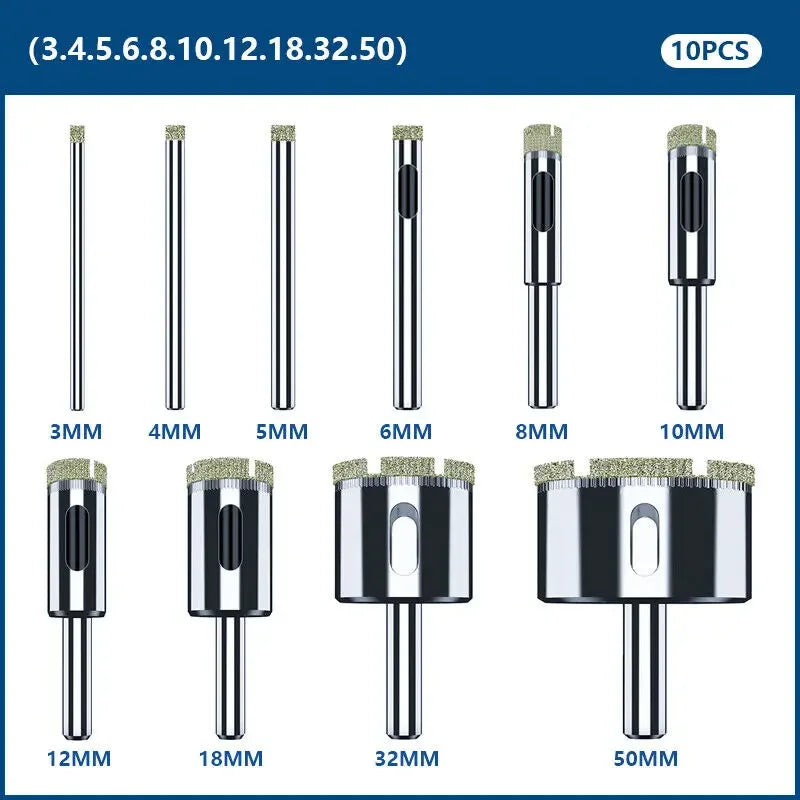 Serra Copo Diamantada Aço Kit 10 unidades
