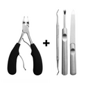 Kit Alicate Desencravar unhas Ponta Curva