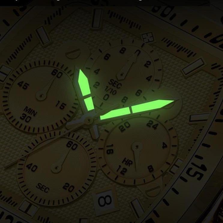Relógio Masculino Super Luxo Gold Square - Universo Livre - lojauniversolivre.com