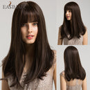 Peruca Wigs Human Realista Longa Lisa Front Lace