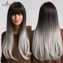 Peruca Wigs Human Realista Longa Lisa Front Lace