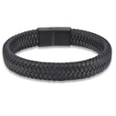 Pulseira Classica Couro Genuíno Inoxidável