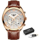 Relogio Masculino 2021 LIGE Top Men Couro - Universo Livre - lojauniversolivre.com