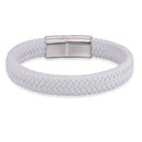 Pulseira Classica Couro Genuíno Inoxidável