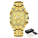 Relógio Masculino Super Luxo Gold Square - Universo Livre - lojauniversolivre.com