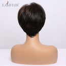 Peruca Curta Human Realista Feminina com Franja