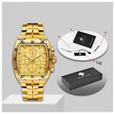 Relógio Masculino Super Luxo Gold Square - Universo Livre - lojauniversolivre.com