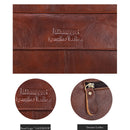 Maleta de Couro Genuíno Resistente Premium mão e ombro