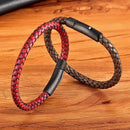 Pulseira Masculina Simple Couro Legítimo Trança