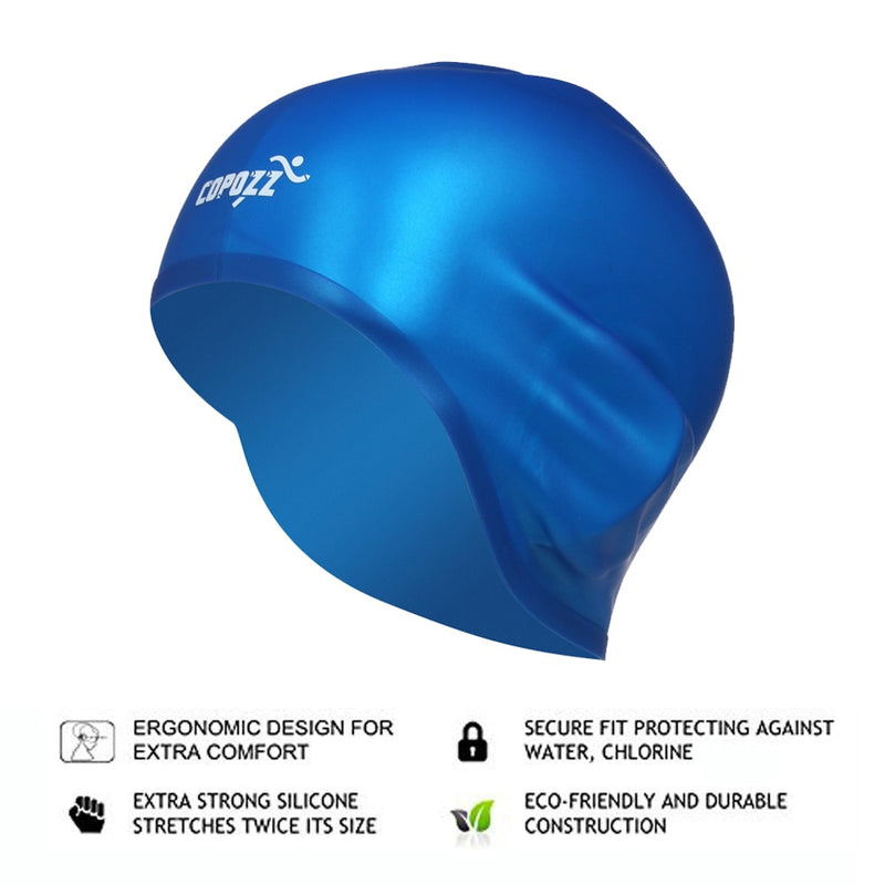 Touca de Natação Silicone 3D Elástico Impermeável Proteção Auditiva