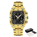 Relógio Masculino Super Luxo Gold Square - Universo Livre - lojauniversolivre.com