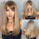 Peruca Wigs Human Realista Longa Lisa Front Lace