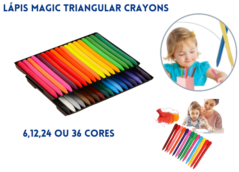 Lápis de Cor Magic Triangular Crayons