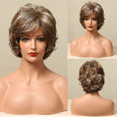 Peruca Curta Human Realista Feminina com Franja
