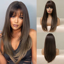 Peruca Wigs Human Realista Longa Lisa Front Lace