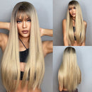 Peruca Wigs Human Realista Longa Lisa Front Lace