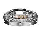 Pulseira Masculina Brilhantes Luxo Punk