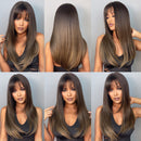 Peruca Wigs Human Realista Longa Lisa Front Lace