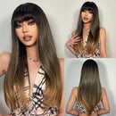 Peruca Wigs Human Realista Longa Lisa Front Lace