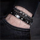 Pulseira Masculina Brilhantes Luxo Punk
