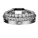 Pulseira Masculina Brilhantes Luxo Punk